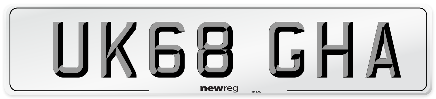 UK68 GHA Number Plate from New Reg